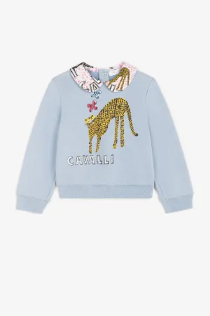 Sweat à imprimés animaux et logo