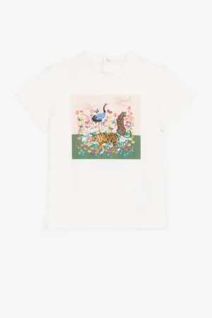 Sweatshirt mit Wildtier- und Blumendruck
