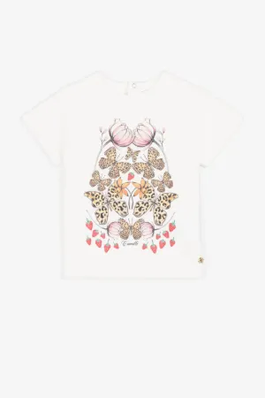 T-shirt à imprimé fraises et papillons