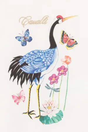 T-shirt à imprimés fleurs et animaux