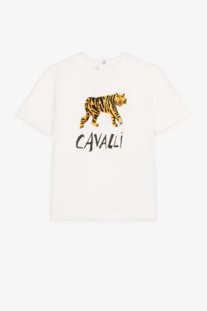 T-shirt à imprimés tigre et logo