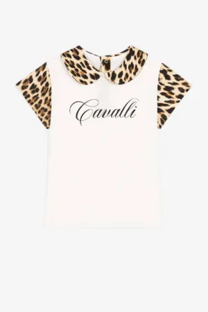 T-shirt à logo et imprimé léopard