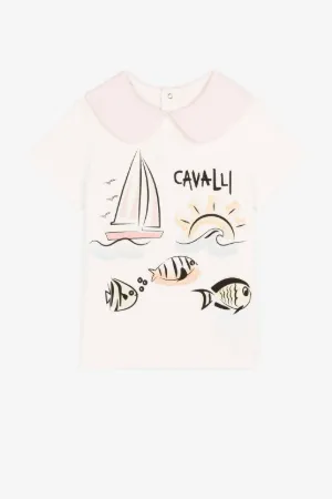 T-shirt à logo et imprimé marin