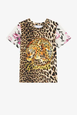 T-shirt à patchwork d'imprimés