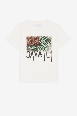 T-shirt con stampa Animalier Patchwork