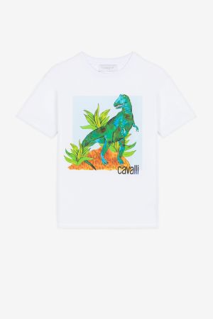 T-shirt con stampa dinosauro