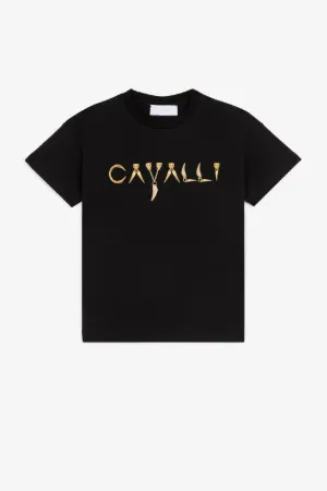 t-shirt en coton stretch à logo imprimé