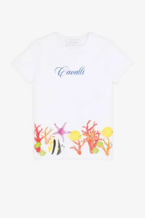 T-Shirt mit Fisch-Print