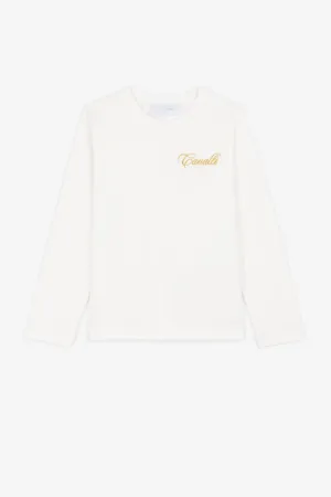 top con logo bordado