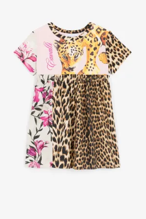 Vestido con estampados Leopard y Flower