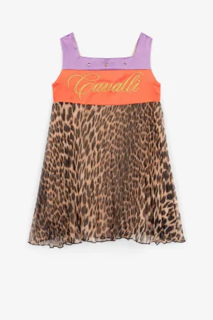 Vestido de paneles con estampado Leopard