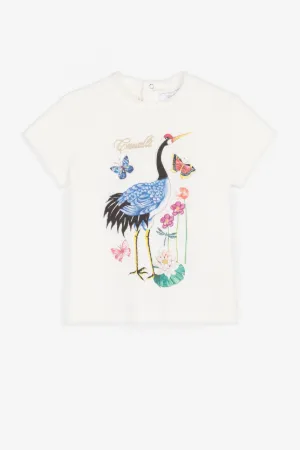 Wildlife And Flower-Print T-Shirt