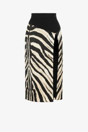 Jupe crayon à imprimé Zebra