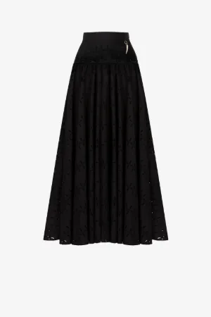 Jupe en coton à broderie anglaise