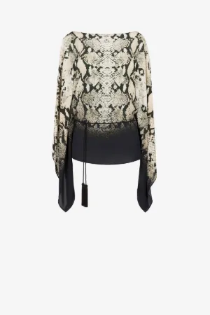 Kaftan-Oberteil mit Python-Print