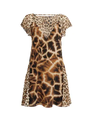 Kleid mit Giraffe Chine Print 