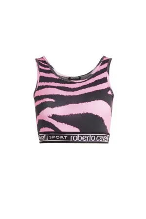 Kurzes Top mit Vintage Zebra Print 