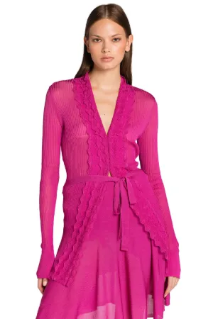 Lace-Trimmed Cardigan