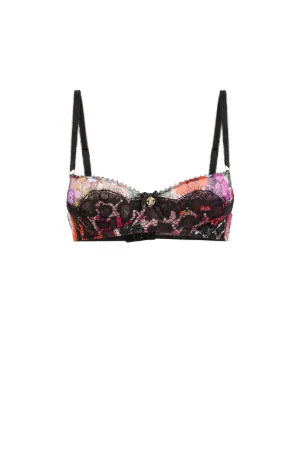 Lace-Trimmed Floral-Print Bra