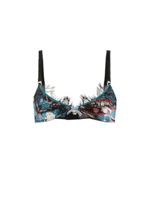 Lace-Trimmed Floral-Print Bra