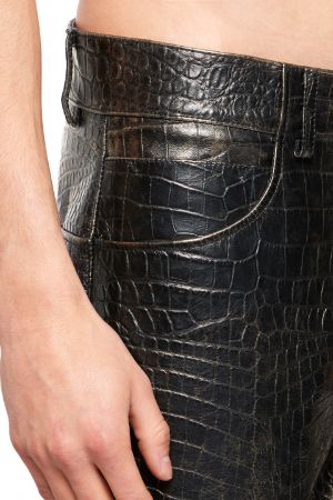 Laminated crocodile effect trousers - Tienda Online Oficial de Roberto  Cavalli®