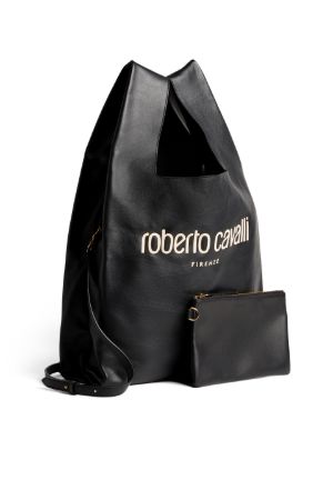 large black leather tote bag