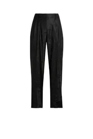 Leaf-Jacquard Cropped Trousers