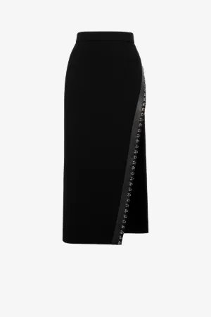 Leather-Trimmed Skirt