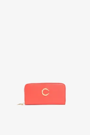 Leder-Geldbeutel mit Reißverschluss und C-Logo