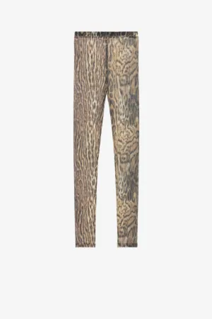 Legging transparent à imprimé ocelot