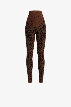 Leggings jacquard con motivo Leopard