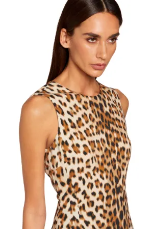 leopard sleeveless dresses