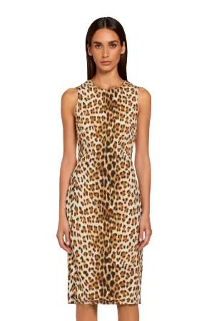 leopard sleeveless dresses