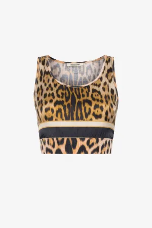 leopard-print cropped top