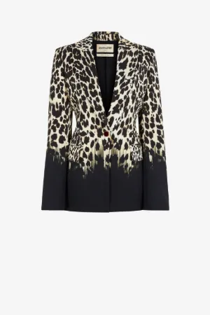 black leopard print blazer