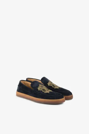 Loafers mit Schlangenwappen und Stickerei