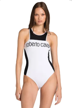 Logo-Print Colourblock Swimsuit 