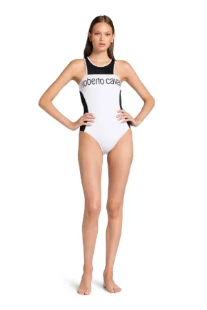 Logo-Print Colourblock Swimsuit 