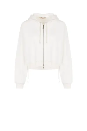 Logo-Print Cropped Hoodie