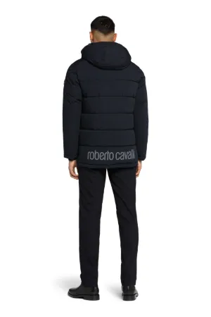 Logo-Print Hooded Coat 