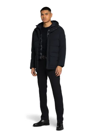 Logo-Print Hooded Coat 