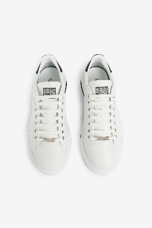 roberto cavalli logo leather sneakers