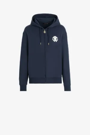 logo-print zip-up hoodie