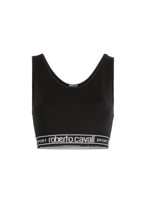 Logo-Stripe Crop Top