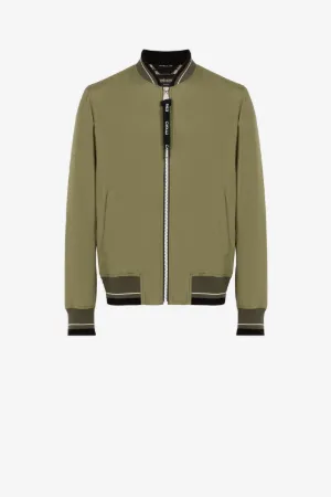 logo zipper bomber jacket