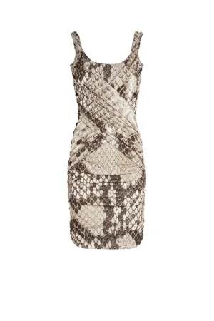 Macro Python Print Draped Dress