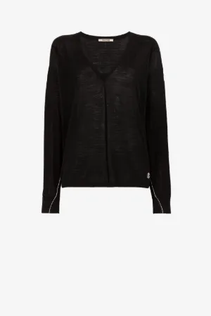Maglione con bordo a righe