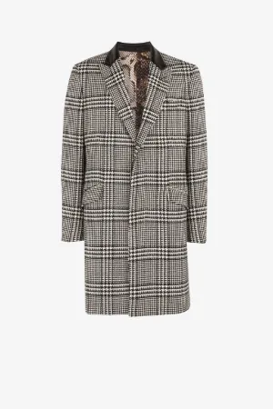 Manteau à boutonnage croisé et pied-de-poule