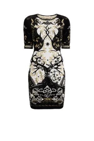 Metallic Oniric Scarf jacquard dress