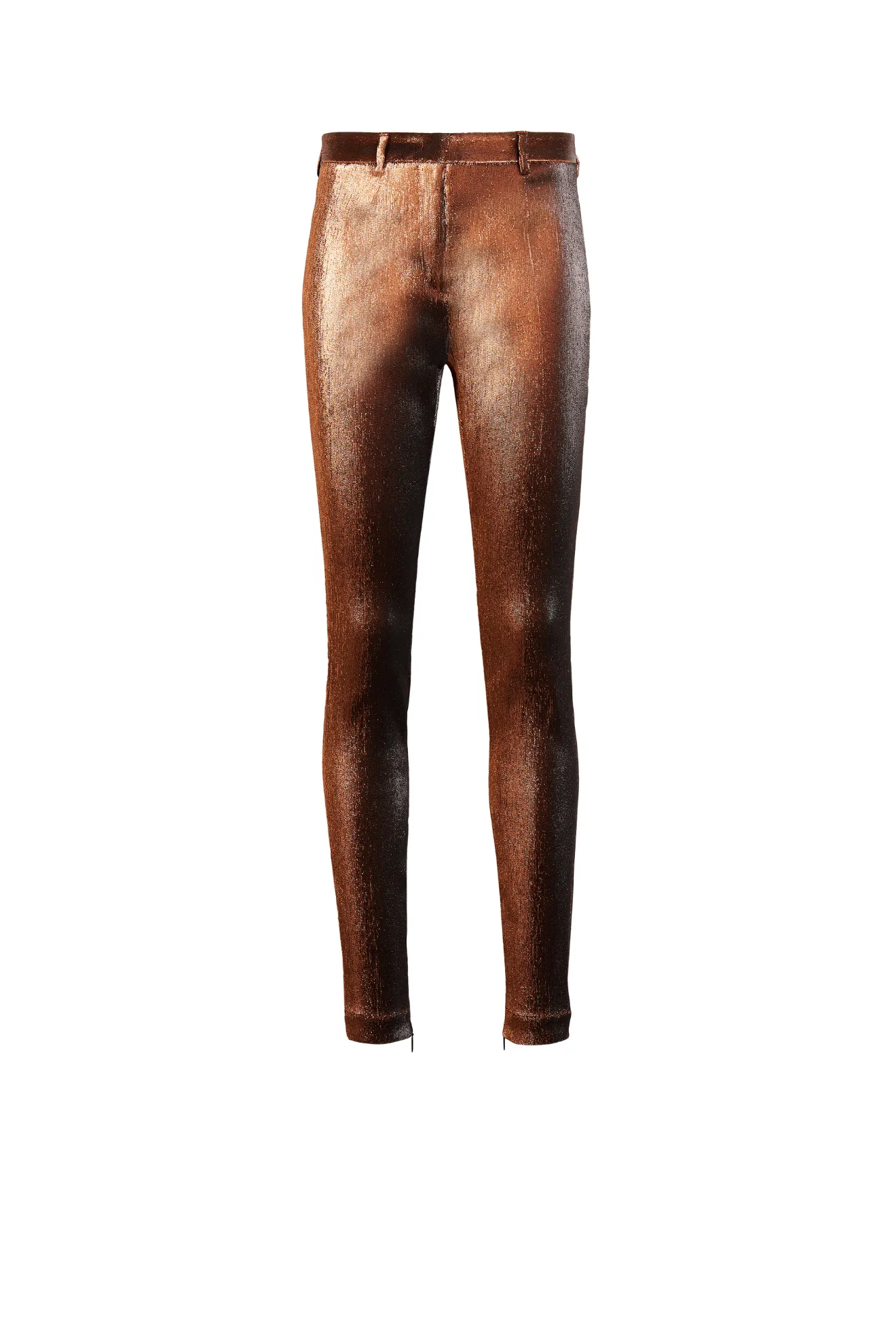 metallic stretch pants